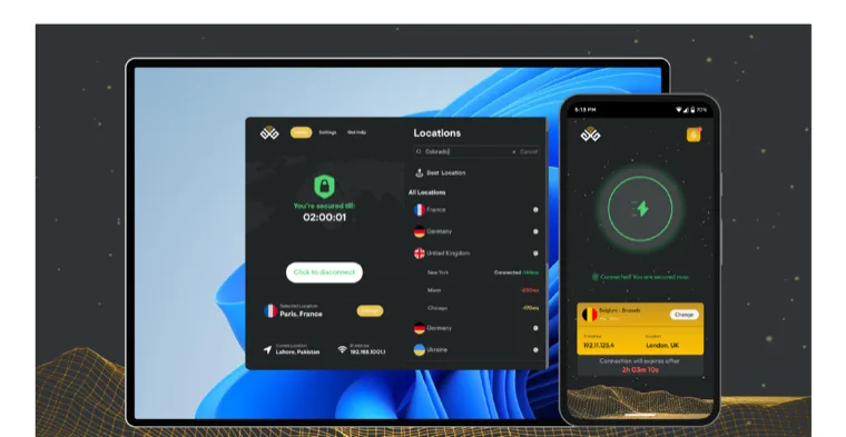 Golden Guard VPN app screenshots